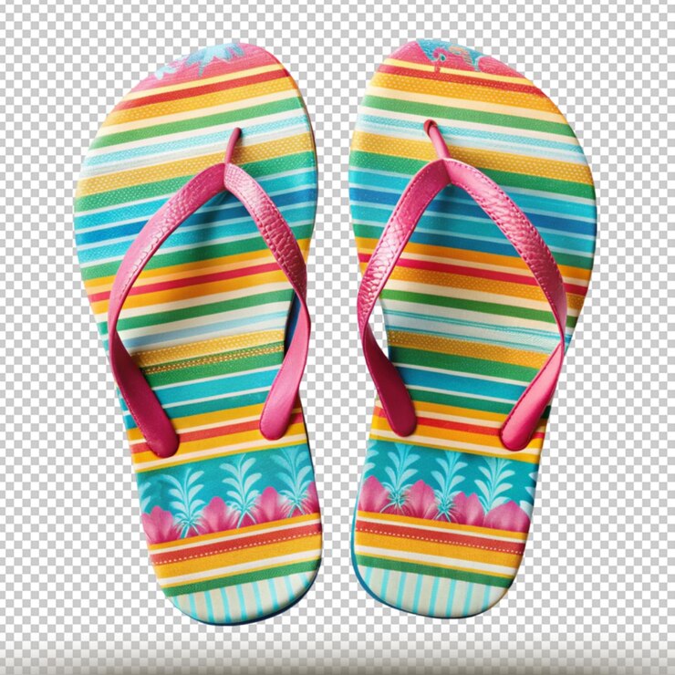 PSD zapatillas de playa aisladas sobre un fondo transparente