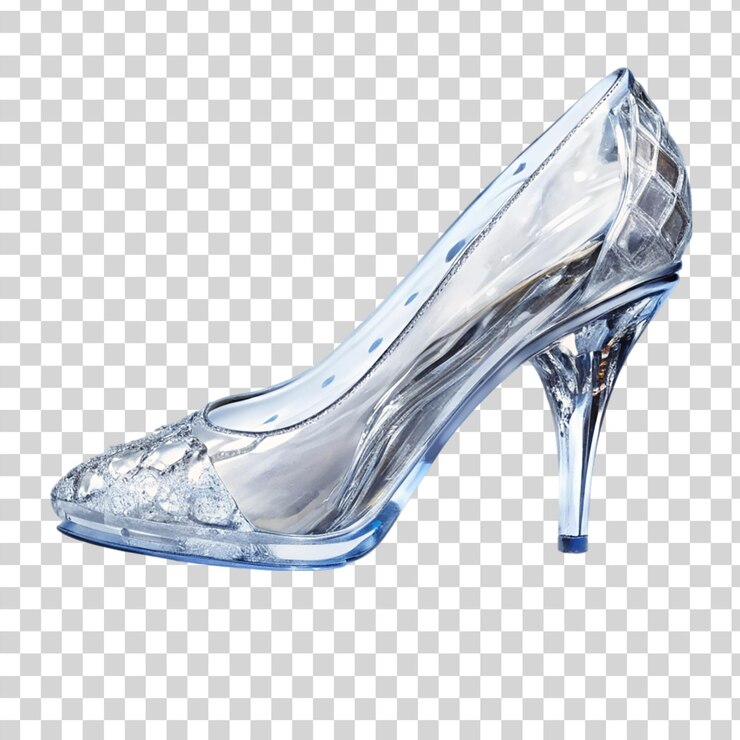 PSD zapatillas de vidrio aisladas sobre un fondo transparente