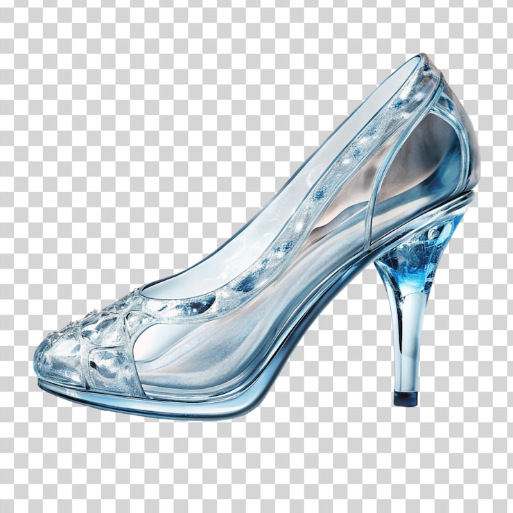 PSD zapatillas de vidrio aisladas sobre un fondo transparente