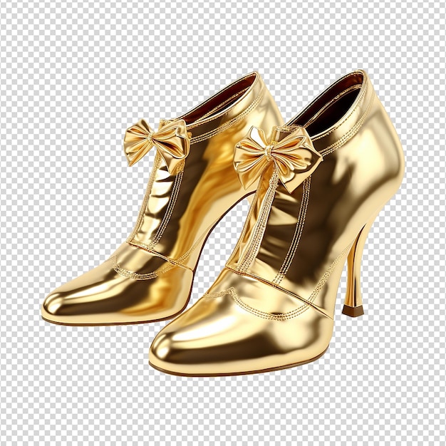 PSD un zapato dorado aislado en un fondo transparente png