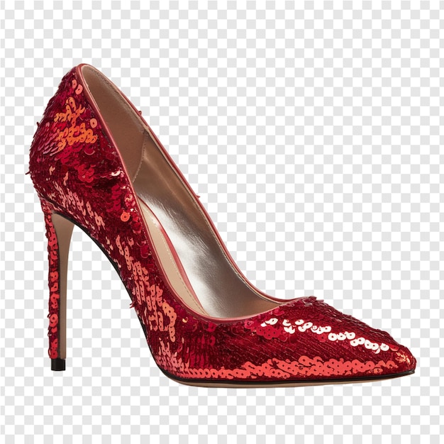 un zapato rojo con un diseño floral en la parte inferior