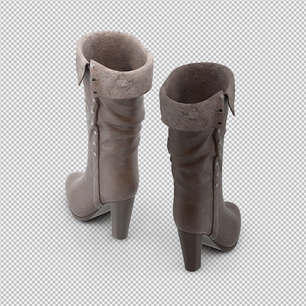 Los zapatos isométricos 3D aislados render