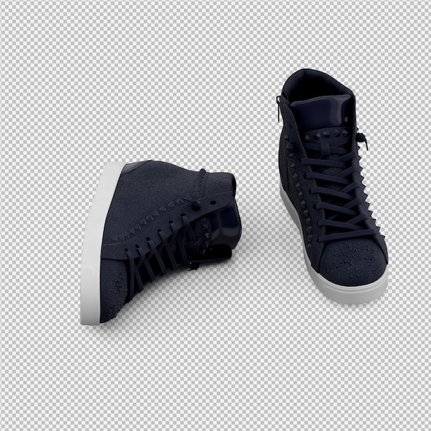 Los zapatos isométricos 3D aislados render