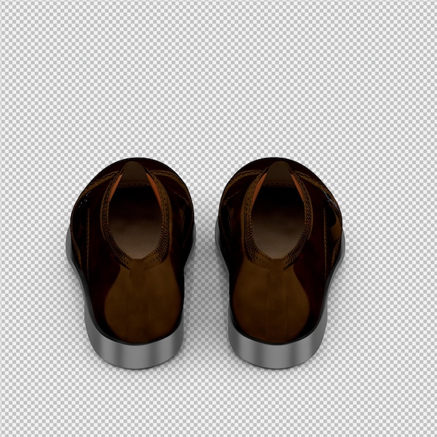 Los zapatos isométricos 3d aislados render