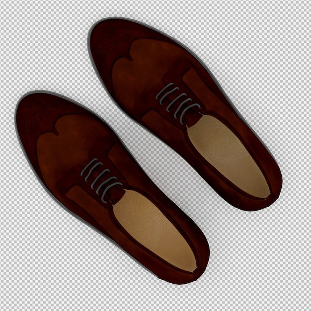 Los zapatos isométricos 3d aislados render