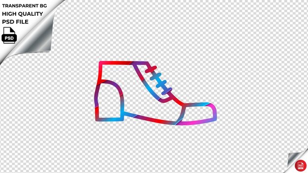 PSD zapatos de moda para hombres calzado formal icono vectorial rojo azul púrpura cinta psd transparente