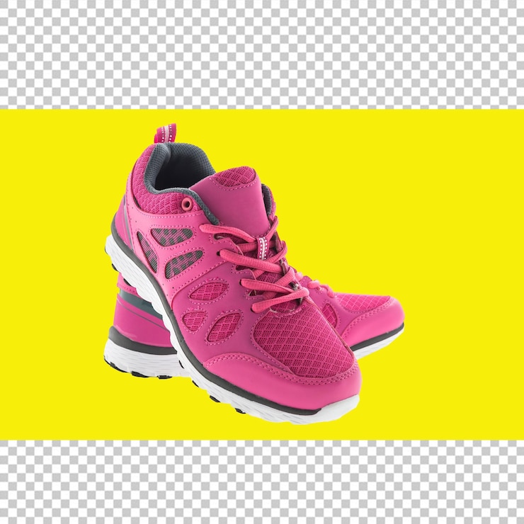 Zapatos rosados PSD con fondo transparente