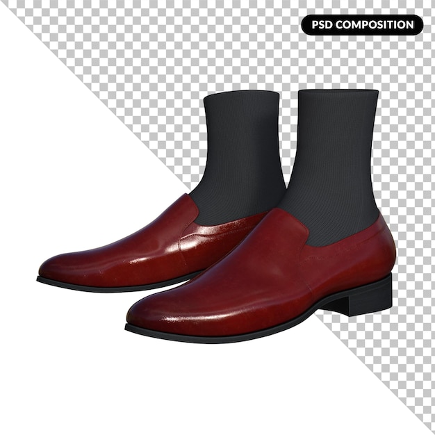 PSD zapatos de trabajo para hombres aislados en 3d