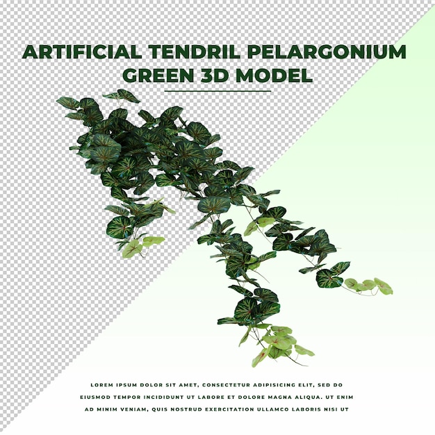 Zarcillo artificial Pelargonium verde