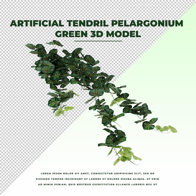 PSD zarcillo artificial pelargonium verde