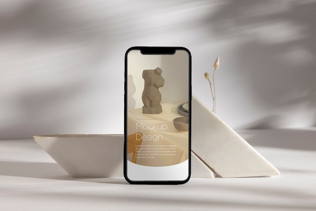 Zátiší technologického zařízení s minimálním displejem mockup