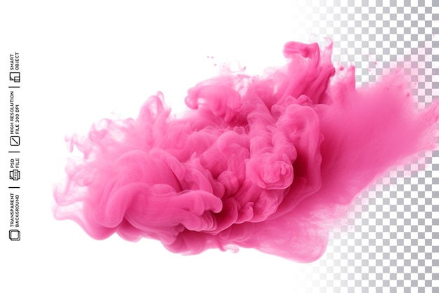 Zauberhafter realistischer rosa Raucheffekt ohne Hintergrund