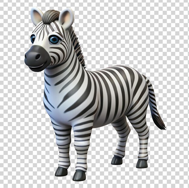 PSD zebra 3d aislada en un fondo transparente