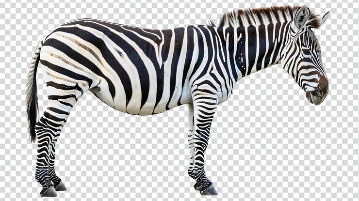 PSD zebra aislada sobre un fondo transparente en png