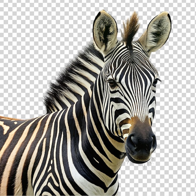 PSD zebra aislada sobre un fondo transparente