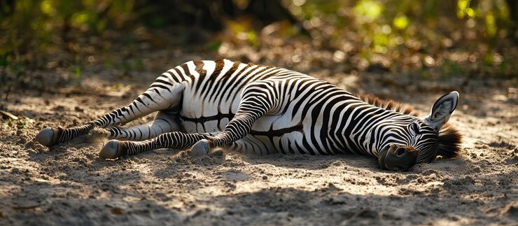 PSD zebra descansando ao sol