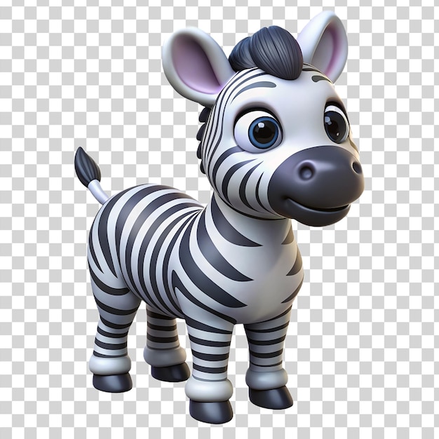 PSD zebra feliz en 3d aislada sobre un fondo transparente