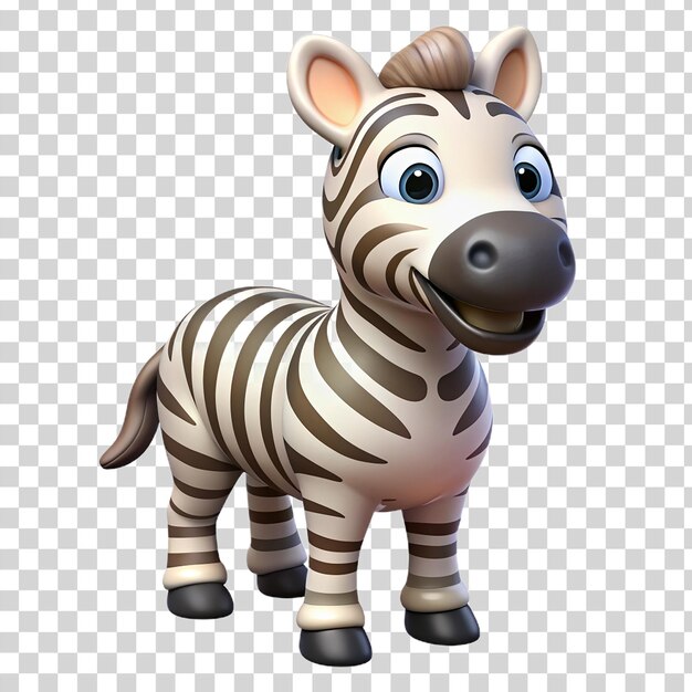 PSD zebra feliz em 3d isolada em fundo transparente