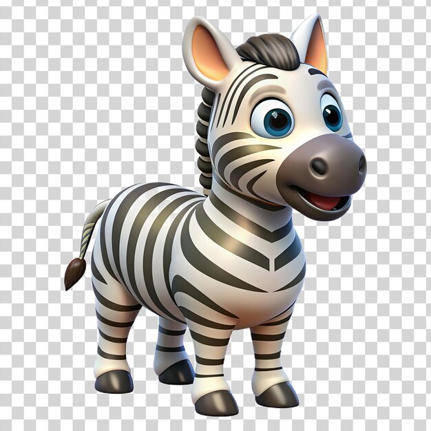 PSD zebra feliz em 3d isolada em fundo transparente