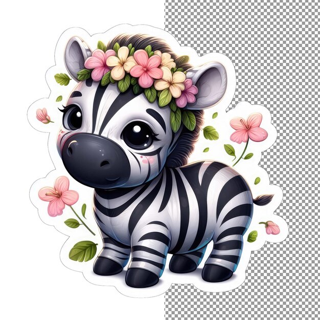 Zebra en flor con estampado de belleza enmarcado