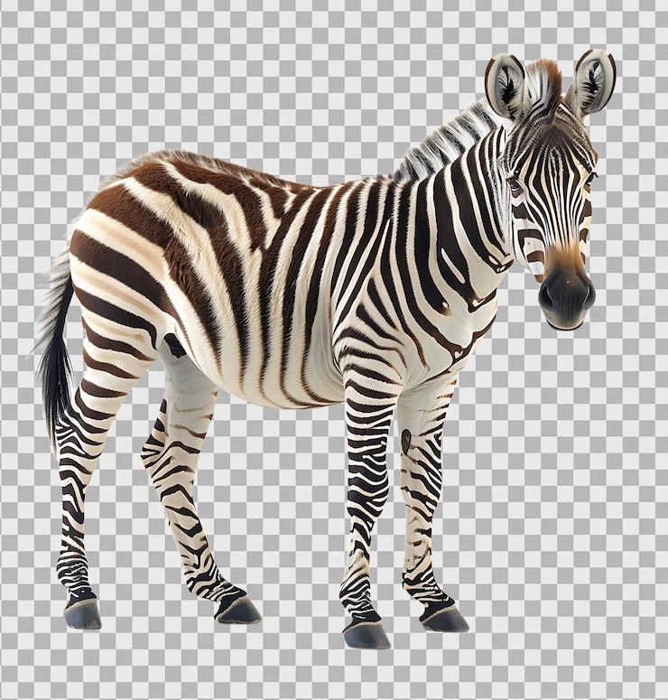 PSD zebra isoliert auf durchsichtigem hintergrund