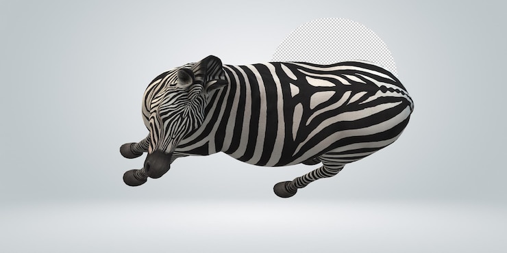 PSD zebra isoliert auf einem transparenten hintergrund
