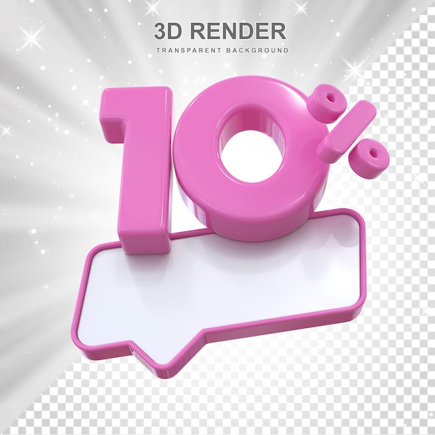 Zehn Prozent Angebot in 3D