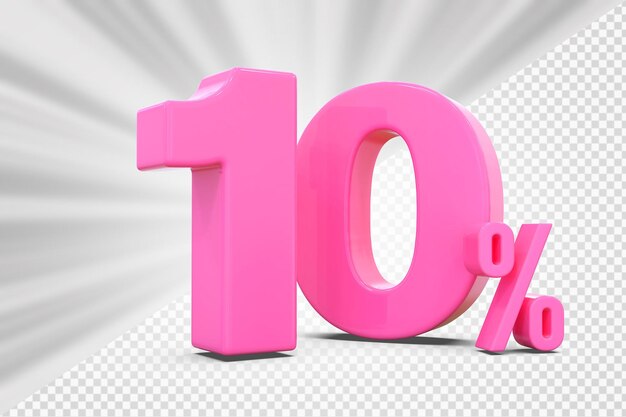 Zehn Prozent rosa Angebot in 3D