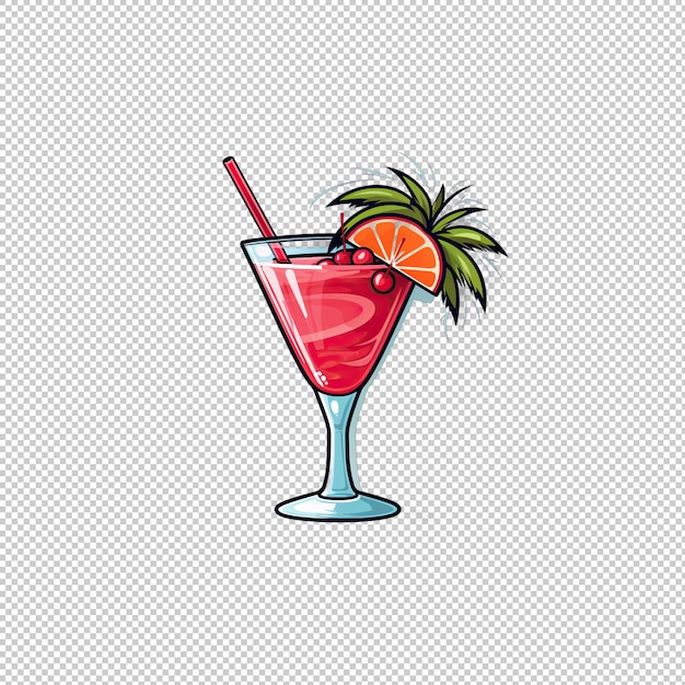 PSD zeichentrickfilm-logo daiquiri isolierter hintergrundisol