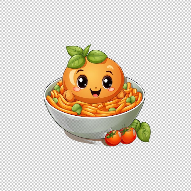 PSD zeichentrickfilm-logo minestrone-suppe isolierter hintergrund