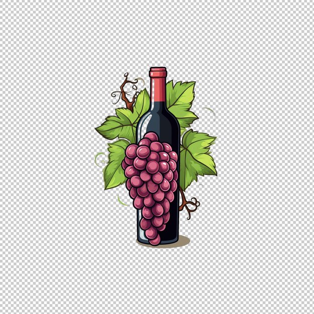 Zeichentrickfilm-logo wein isolierter hintergrund