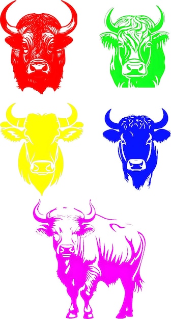 PSD zeichnung der afrikanischen büffel-silhouette aigenerated