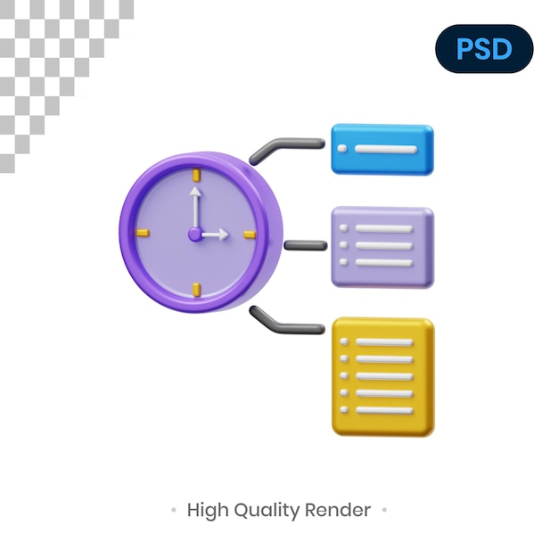 Zeitmanagement 3d icon premium psd