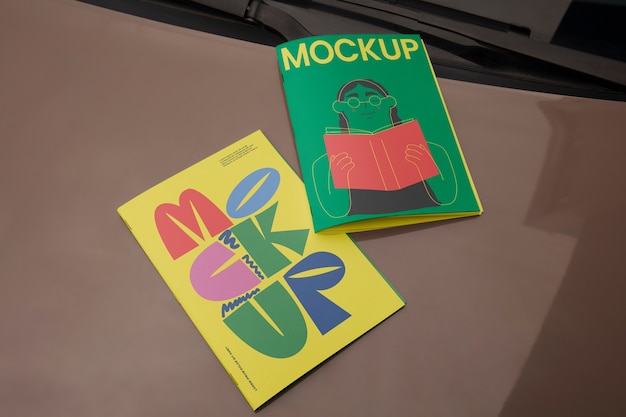 Zeitschrift über Auto-Mockup
