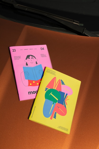 Zeitschrift über Auto-Mockup