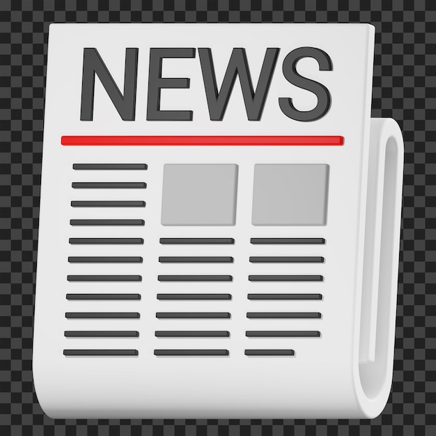 Zeitung 3D-Darstellung. Zeitung 3D-Symbol.