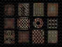 PSD zen style trellises pixel art avec des motifs simples présentant une texture créative designs d'objets au néon y2k