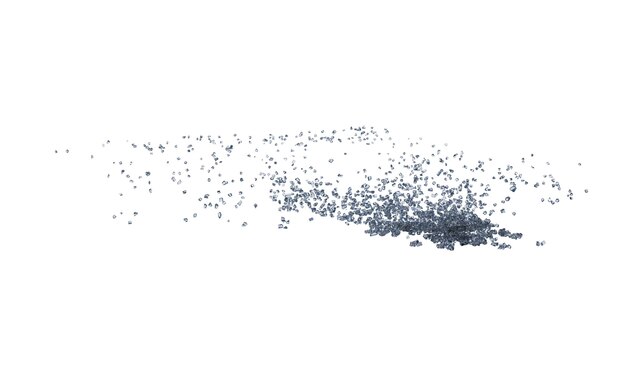 Zerbrochene Glastrümmer isolierten transparenten Hintergrund 3D-Rendering