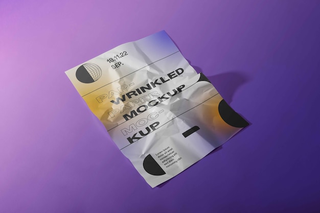 Zerknittertes Papier-Mockup-Design