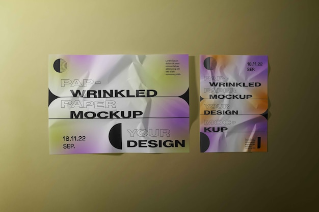Zerknittertes Papier-Mockup-Design