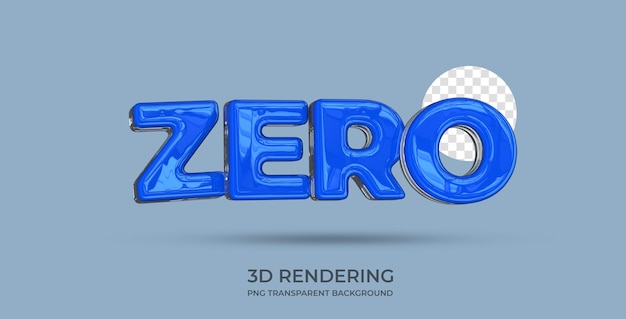 Zero Text Style Rendering 3d sfondo trasparente