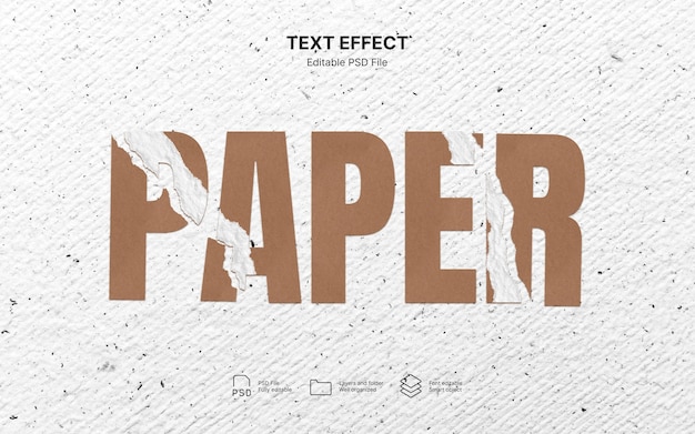 Zerrissener Papiertexteffekt