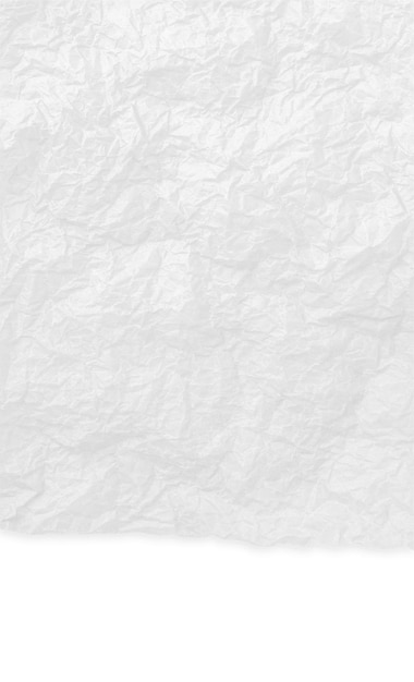 Zerrissener, zerknitterter weißer Papierhintergrund