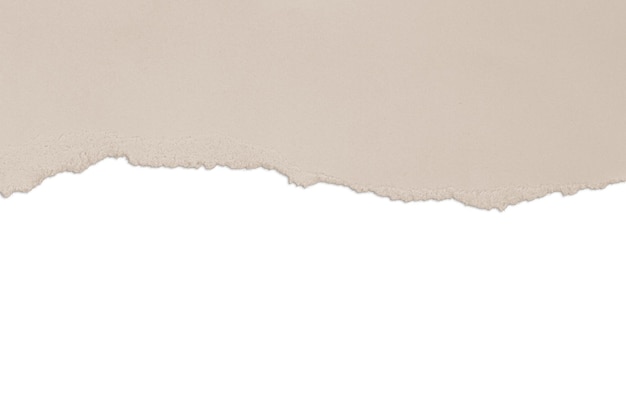 Zerrissenes beige Papier Nude Kontrast isoliert