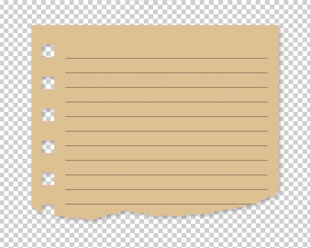 Zerrissenes Notizbuchpapier mit Löchern