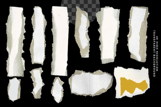 Zerrissenes Papier auf durchsichtigem Hintergrund