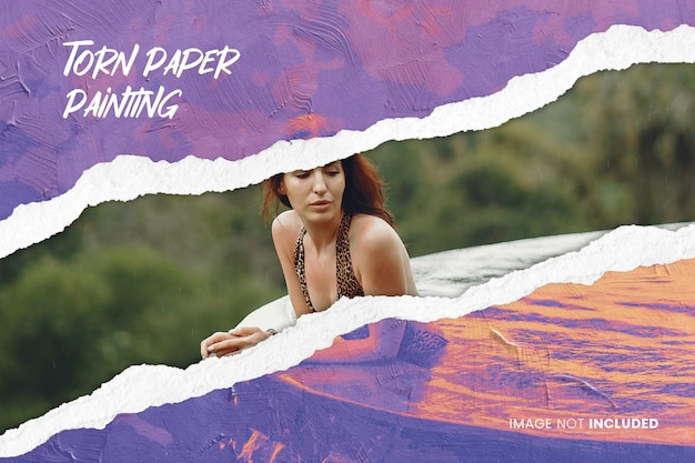 zerrissenes papier malen fotoeffekt psd