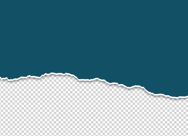 Zerrissenes Papier mit blauer Oberseite