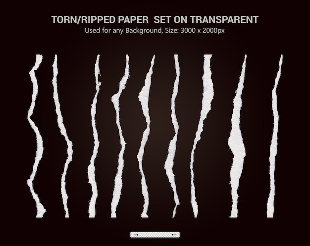 Zerrissenes Papier realistisches transparentes Set