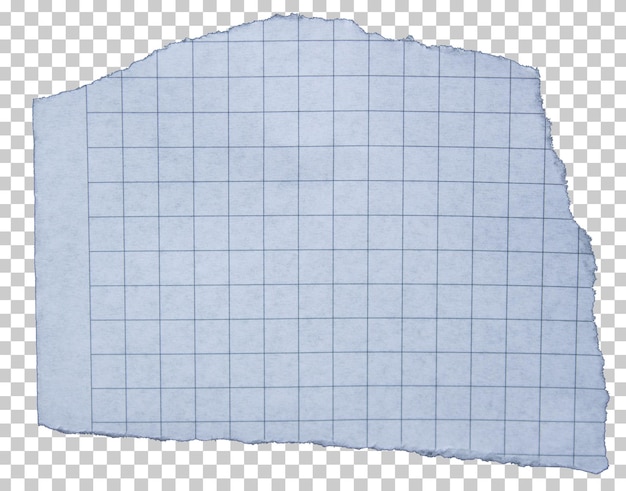 Zerrissenes Schachpapier mit zerrissenen Rändern auf weißem Hintergrundpapier